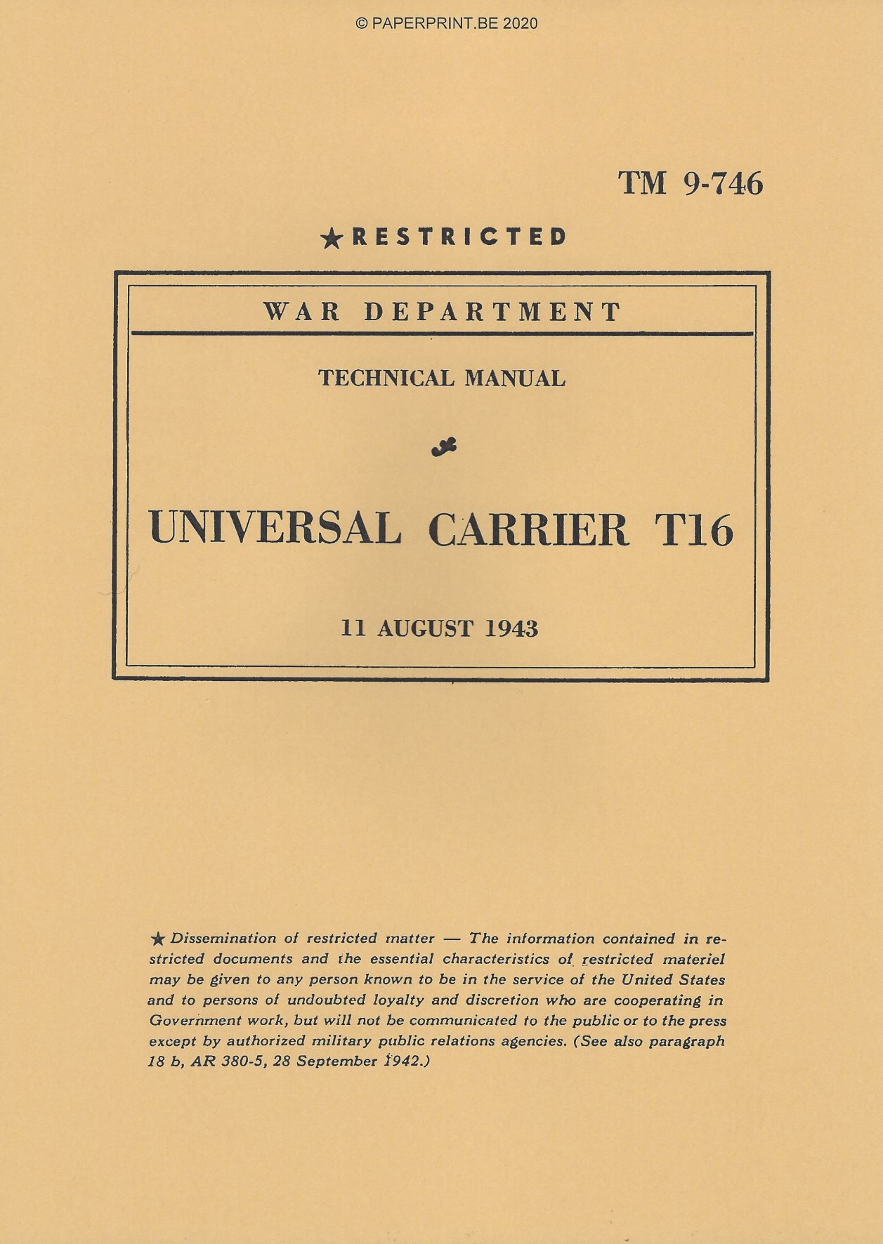 TM 9-746 US UNIVERSAL CARRIER T16